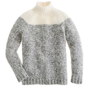 J. Crew Colorblock Wool Turtleneck Sweater